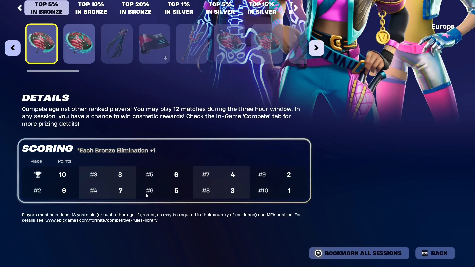 Match limits & scoring system