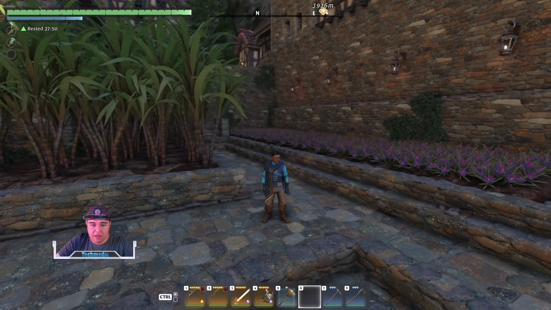 planted crop rows in a base