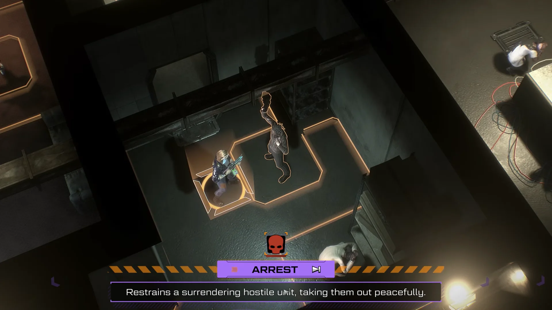 Non-lethal arrest mechanic