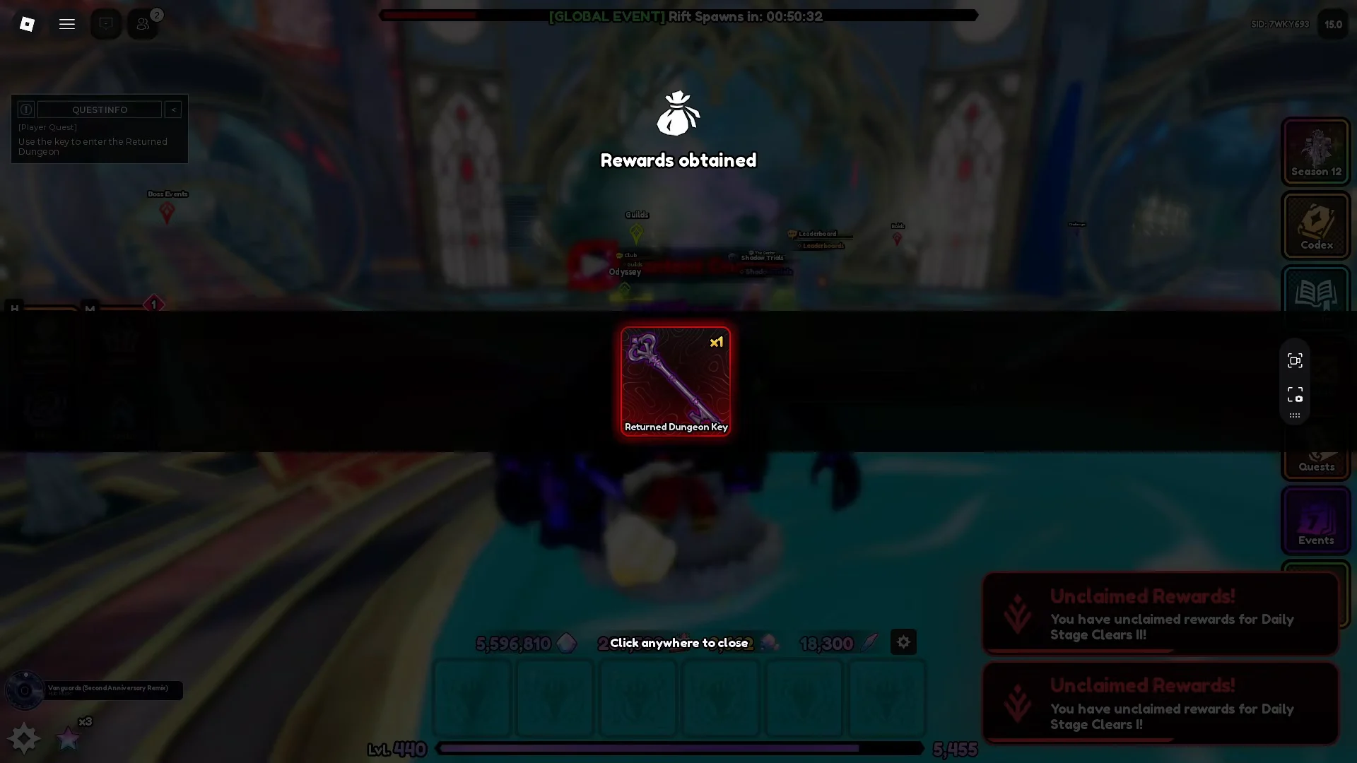 Step 2: Returned Dungeon Key & Team Setup