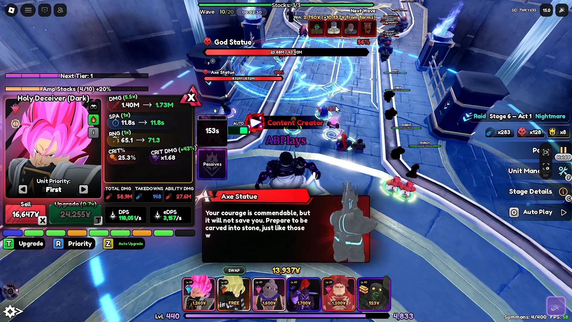 Returned Dungeon Raid Wave 10 Showcase