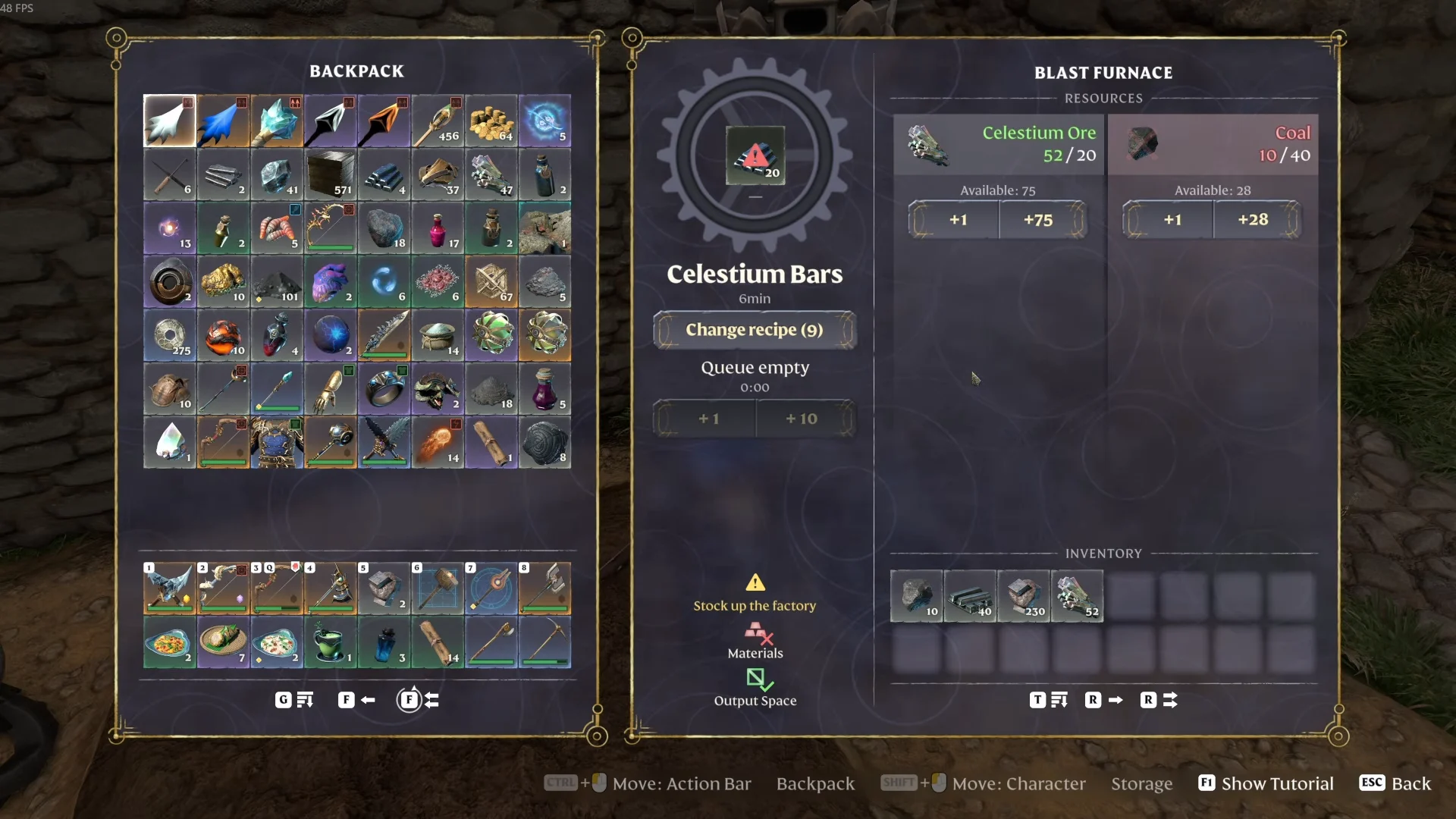 Celestium Bars blast furnace recipe
