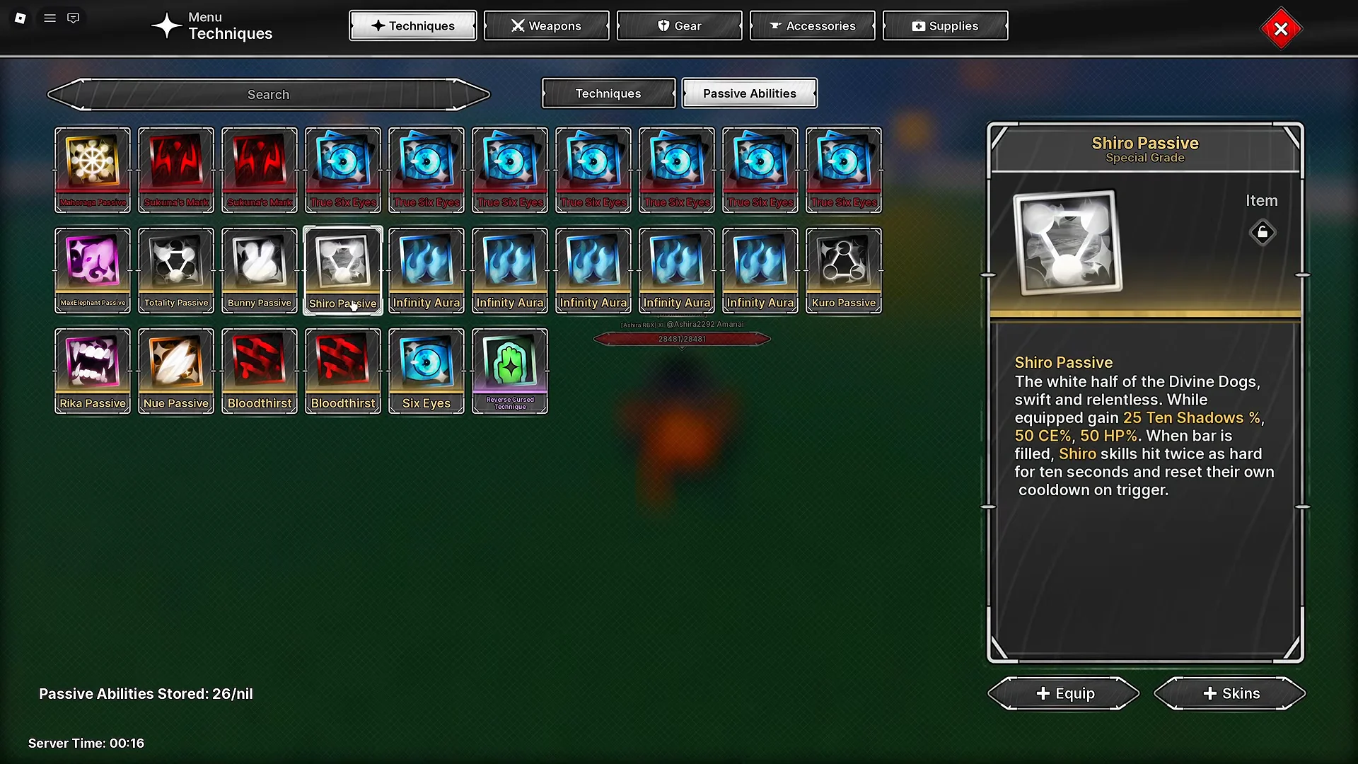 Mechanics of Ten Shadows Passives