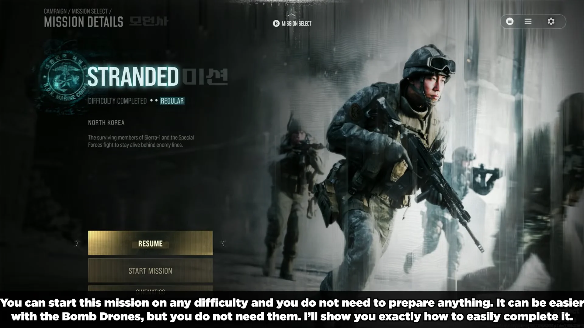 Mission selection
