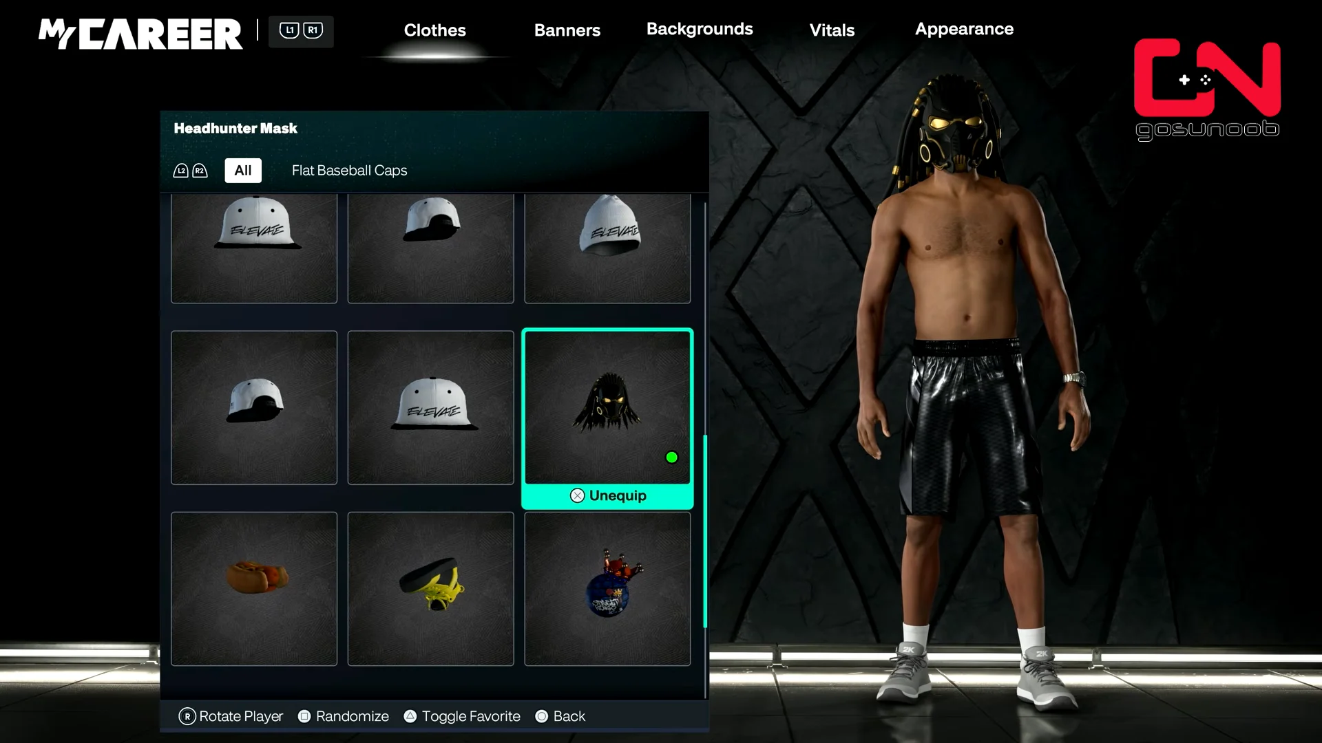 Equipping Headhunter Mask