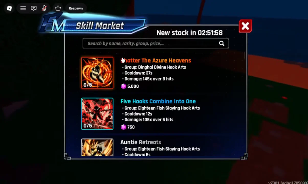 Skill Master NPC (Skill Market)