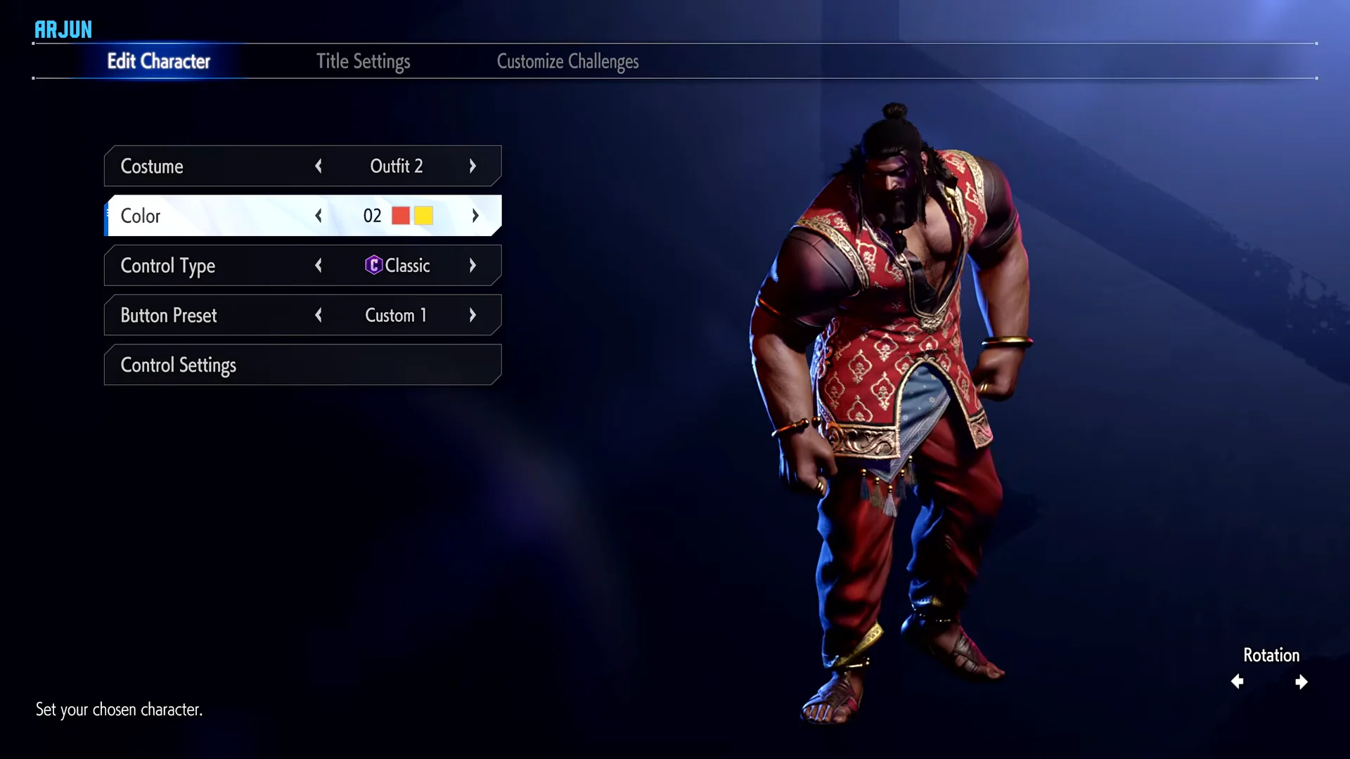 Character Customization Menu