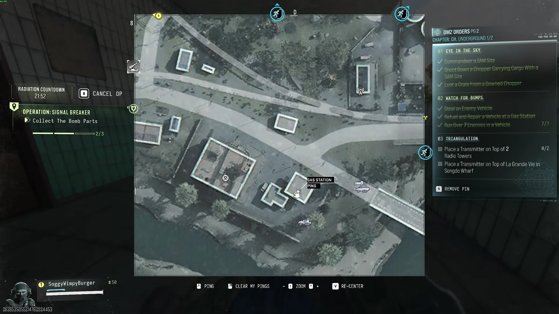 Deadtown gas station on map