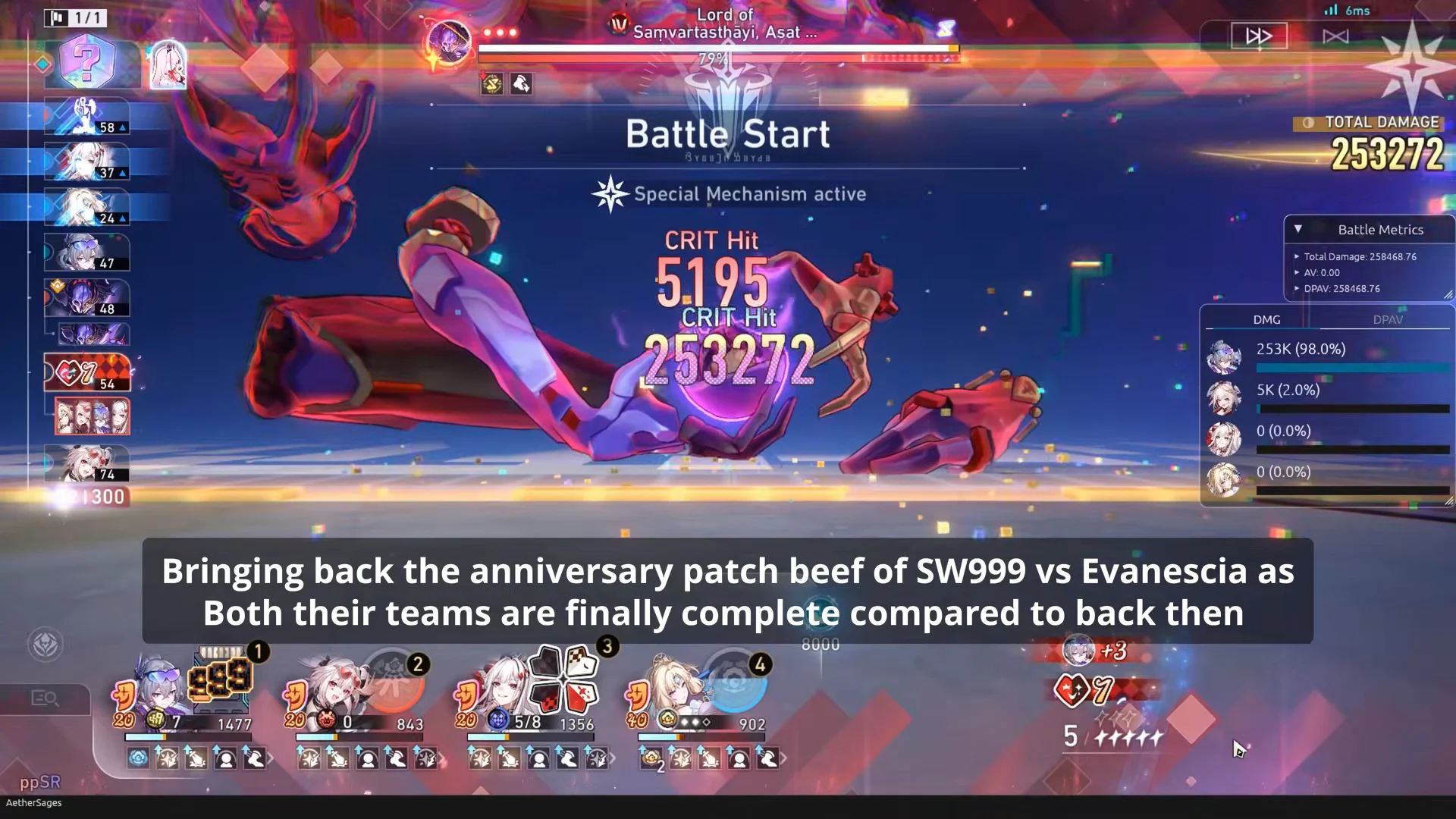 Silver Wolf Lv.999 Team Battle Start