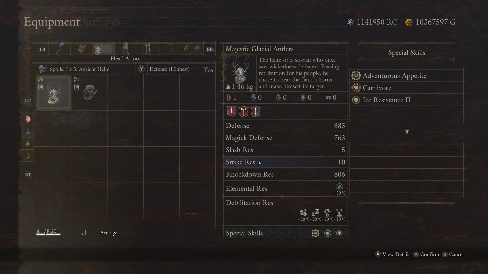 Head Armor: Majestic Glacial Antlers