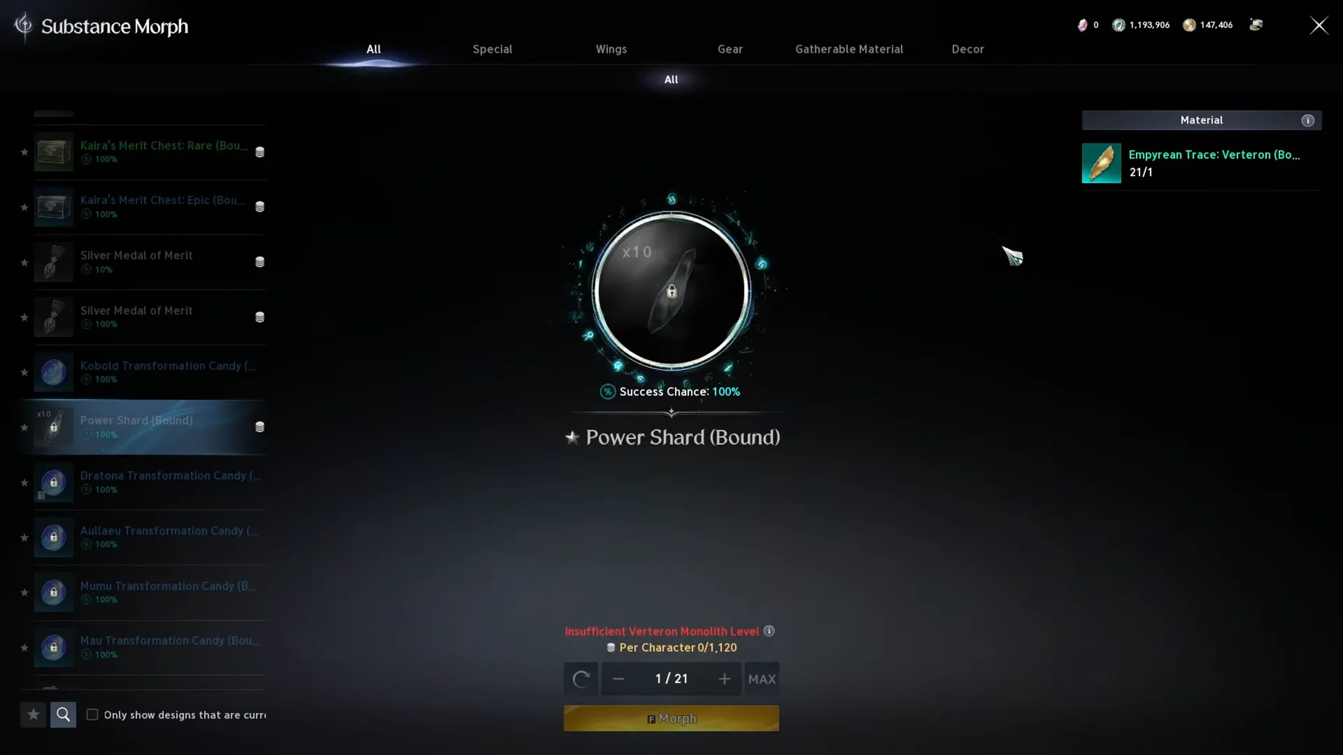 Crafting via Substance Morph