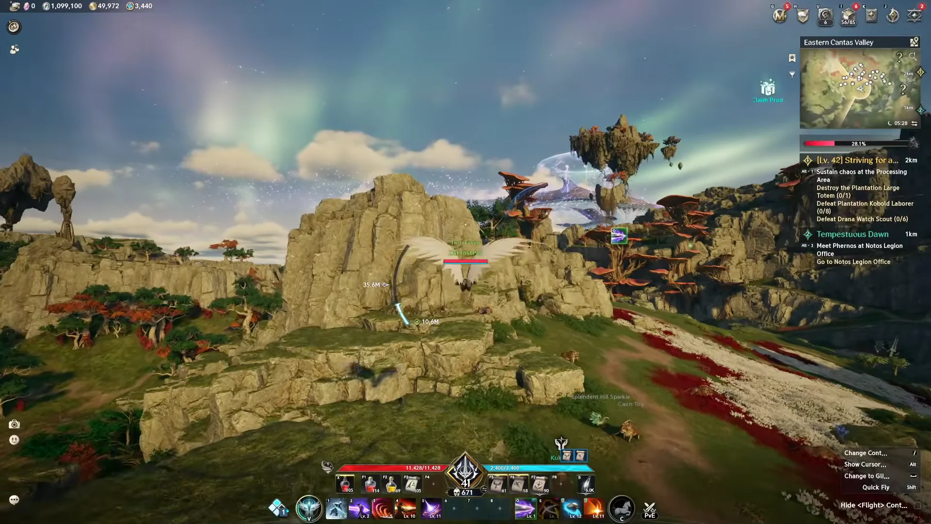 Aerial traversal across Cantas Valley