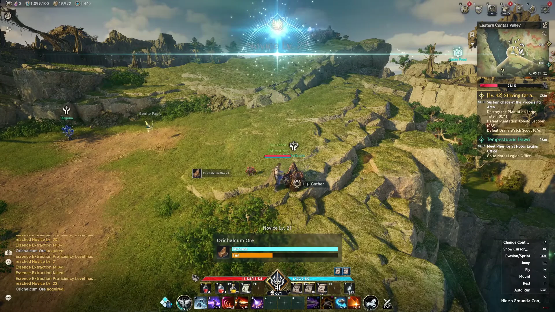 Gathering third Orichalcum Ore node