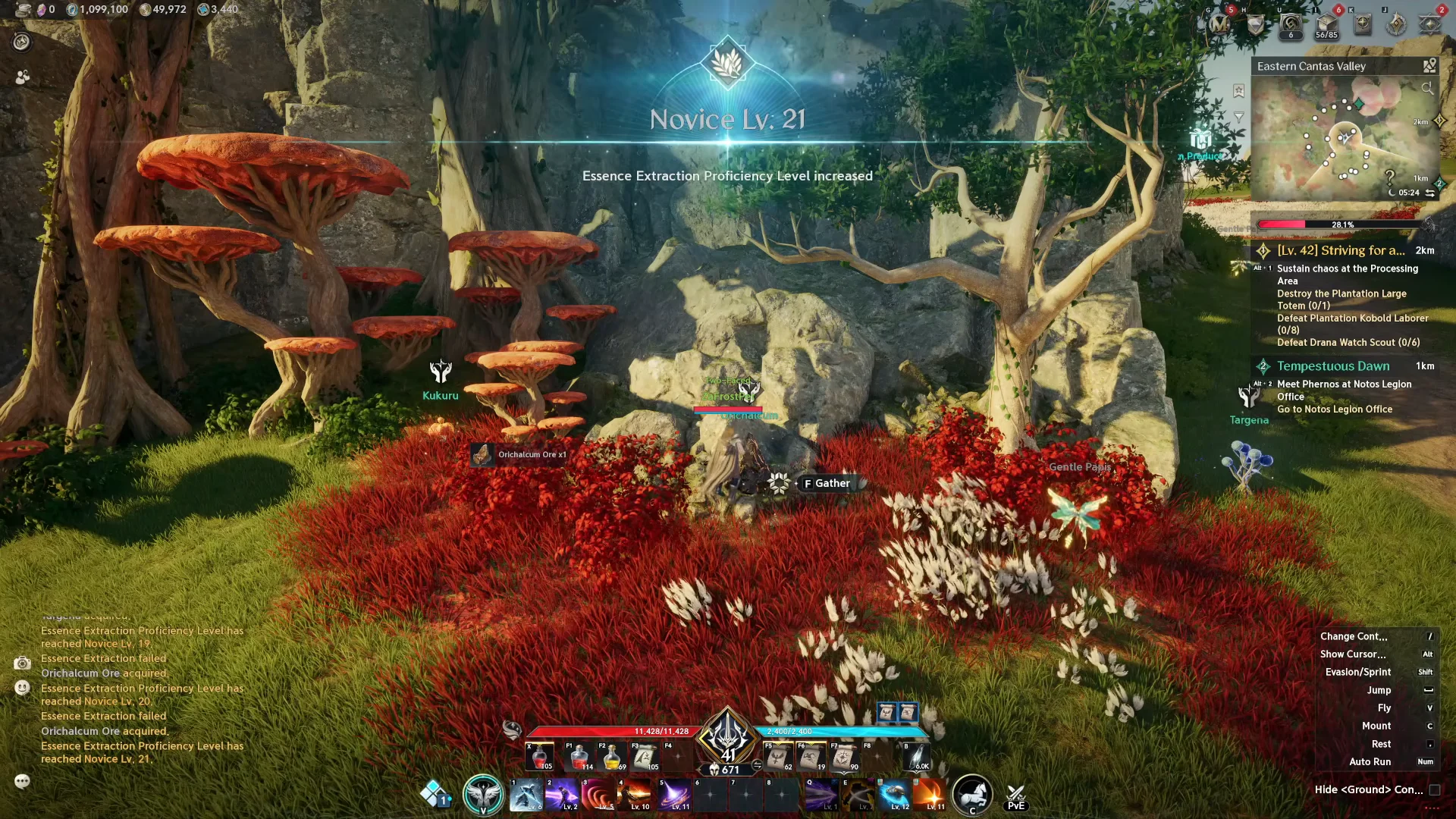 Gathering second Orichalcum Ore node