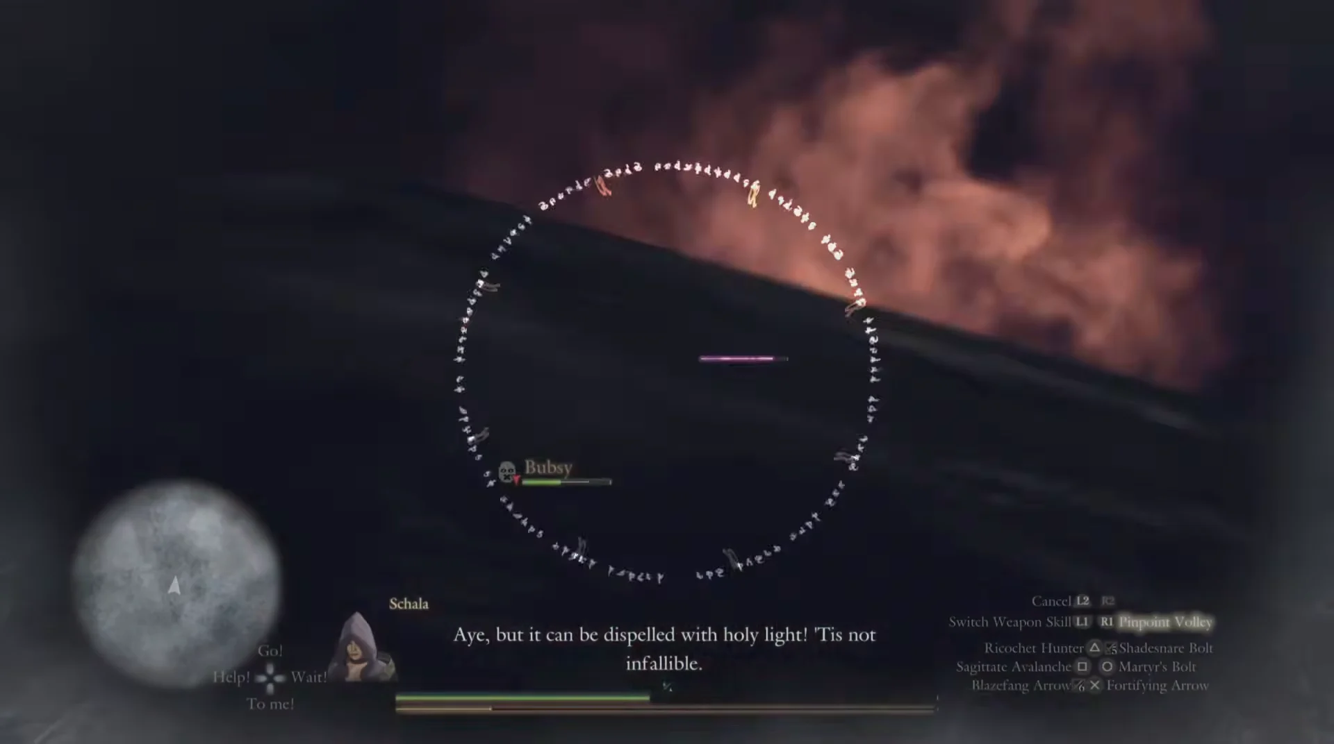 Pawn says holy light dispels aura