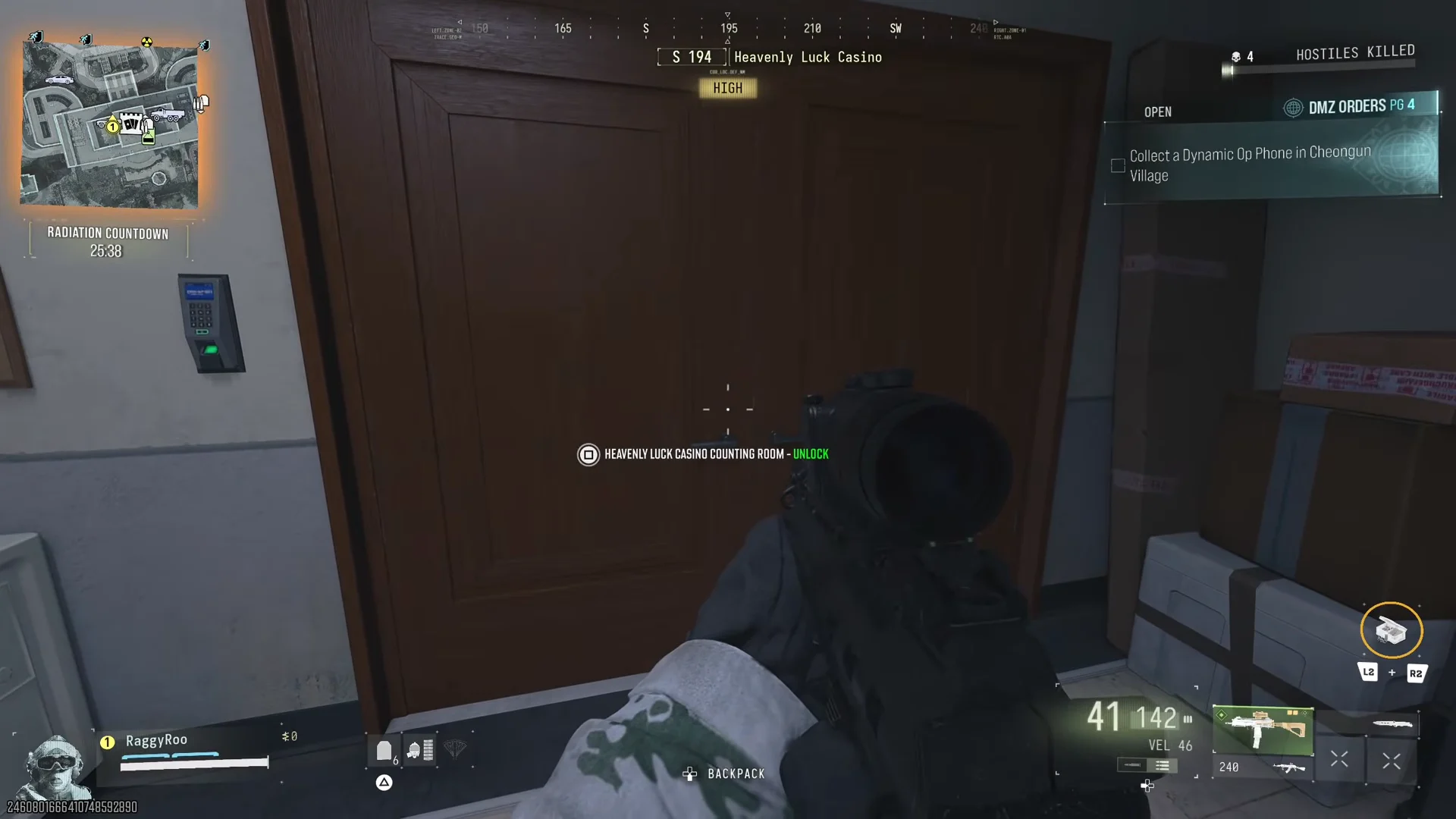 Counting room door prompt