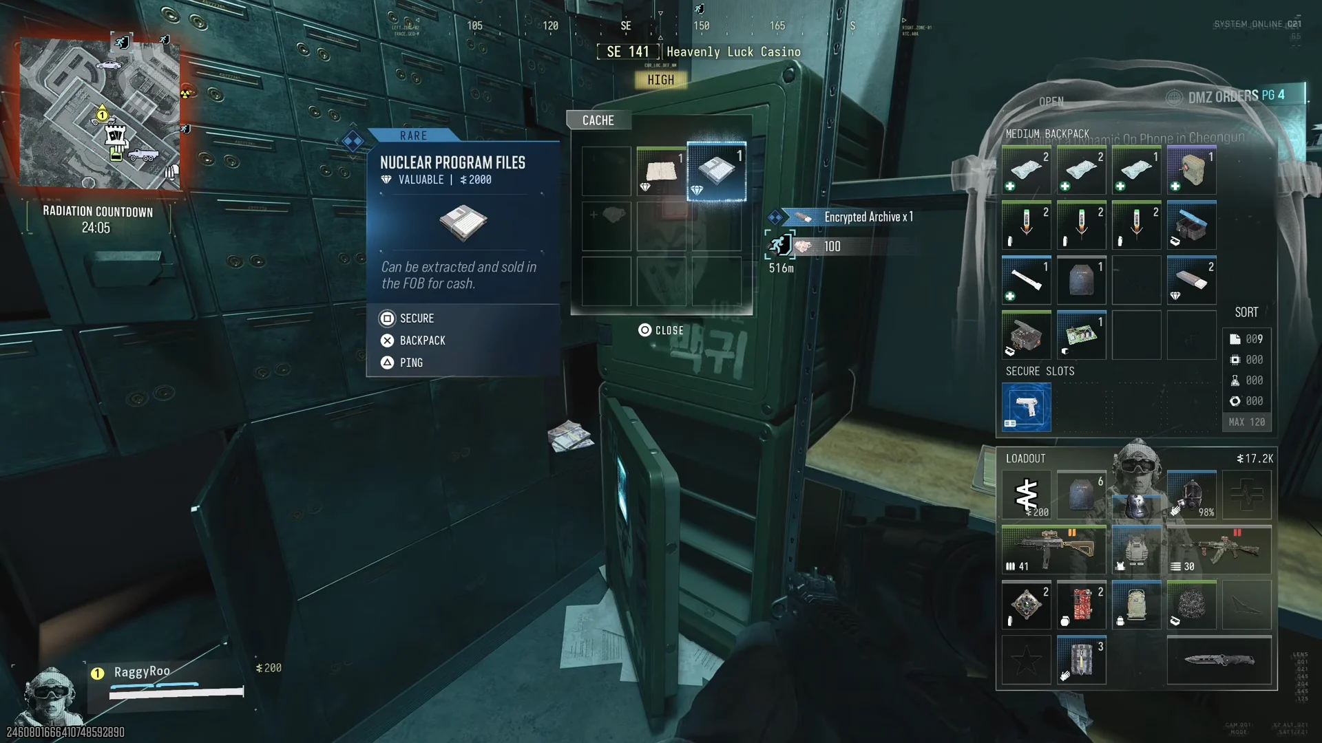 Vault room caches