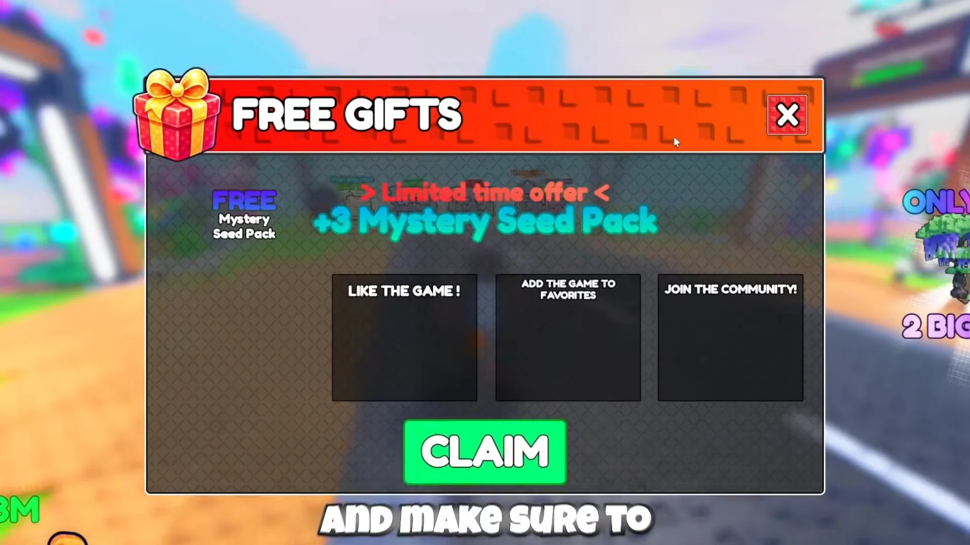 Free Rewards Menu