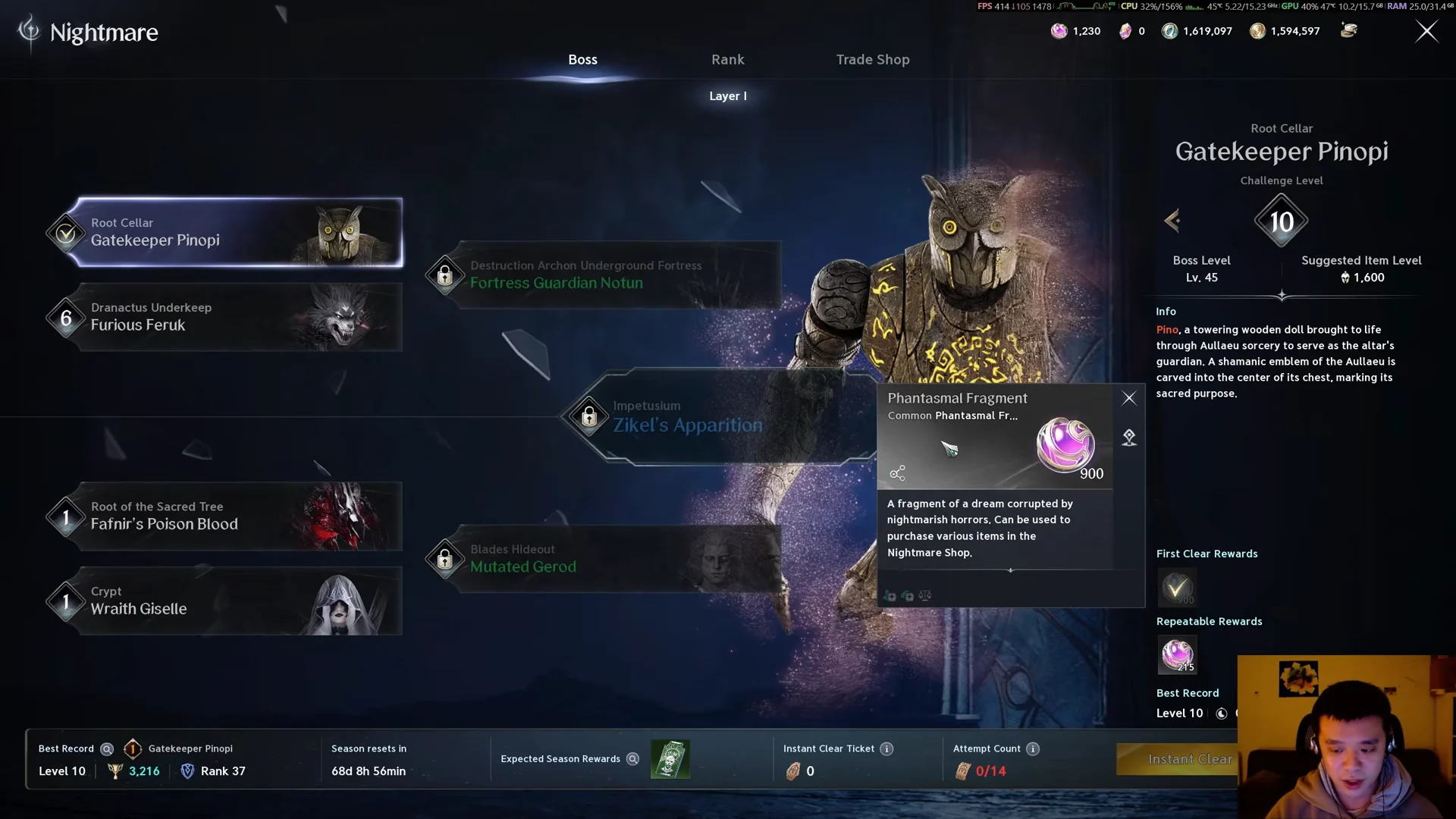 Method 2: Nightmare Mode & Phantasmal Fragments