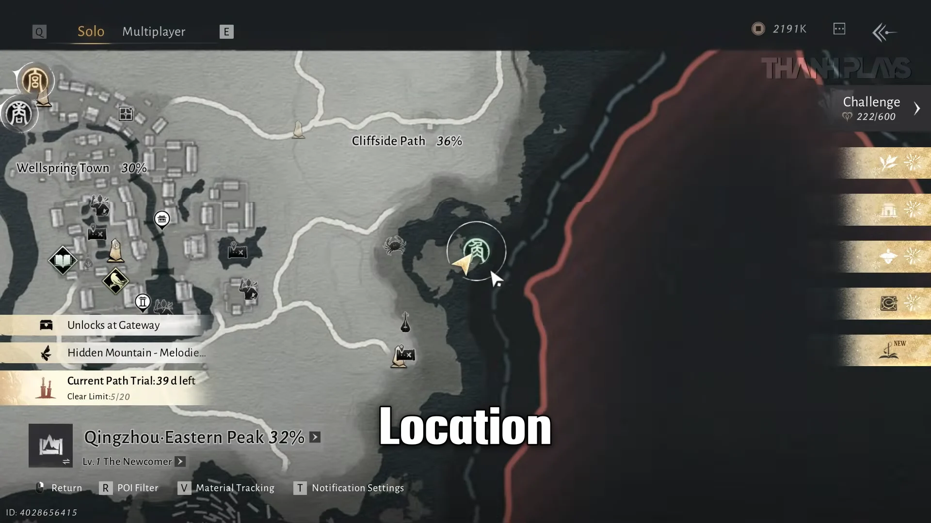 Quest Menu & Initial Location