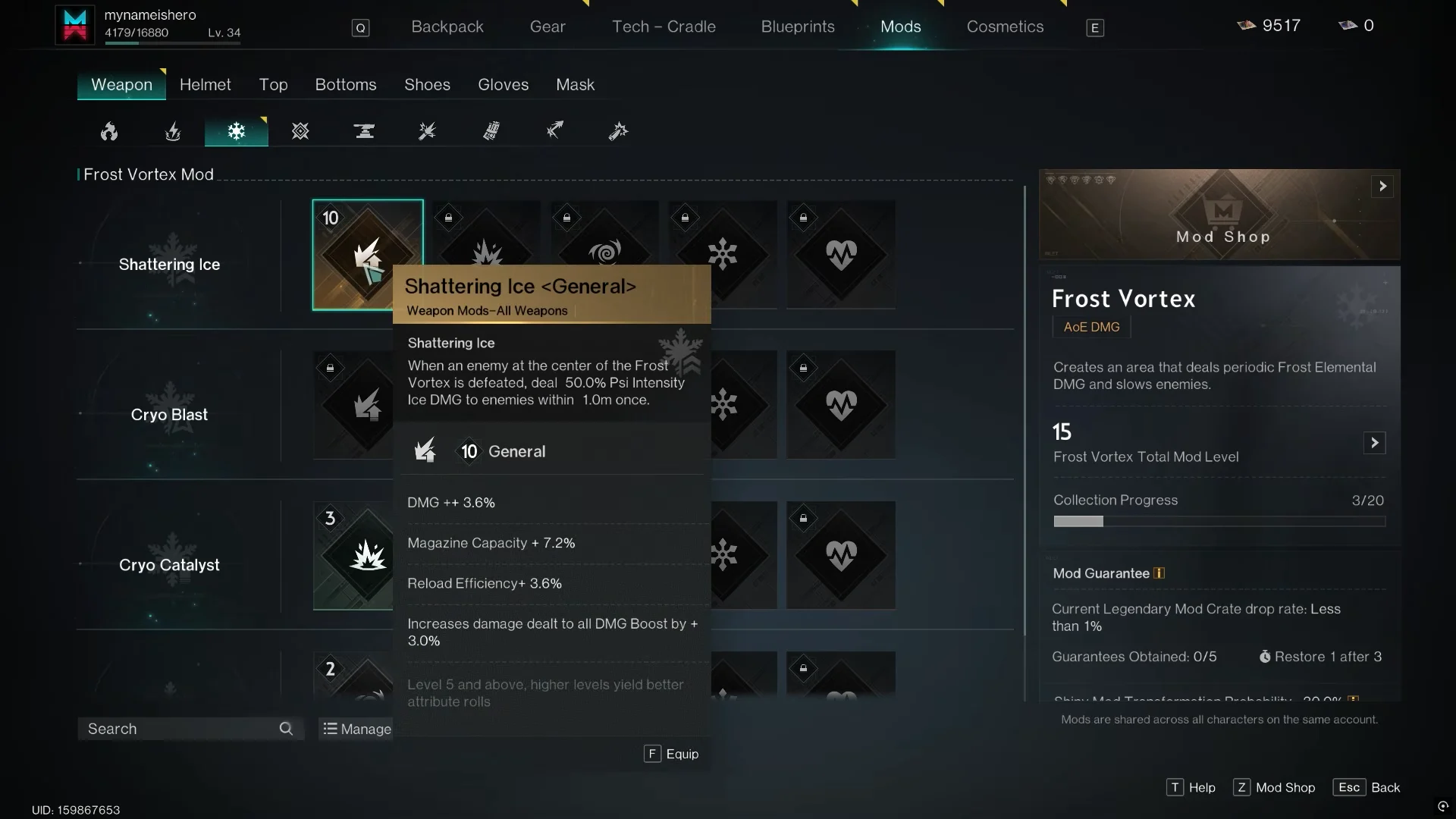 Selecting a Weapon Mod