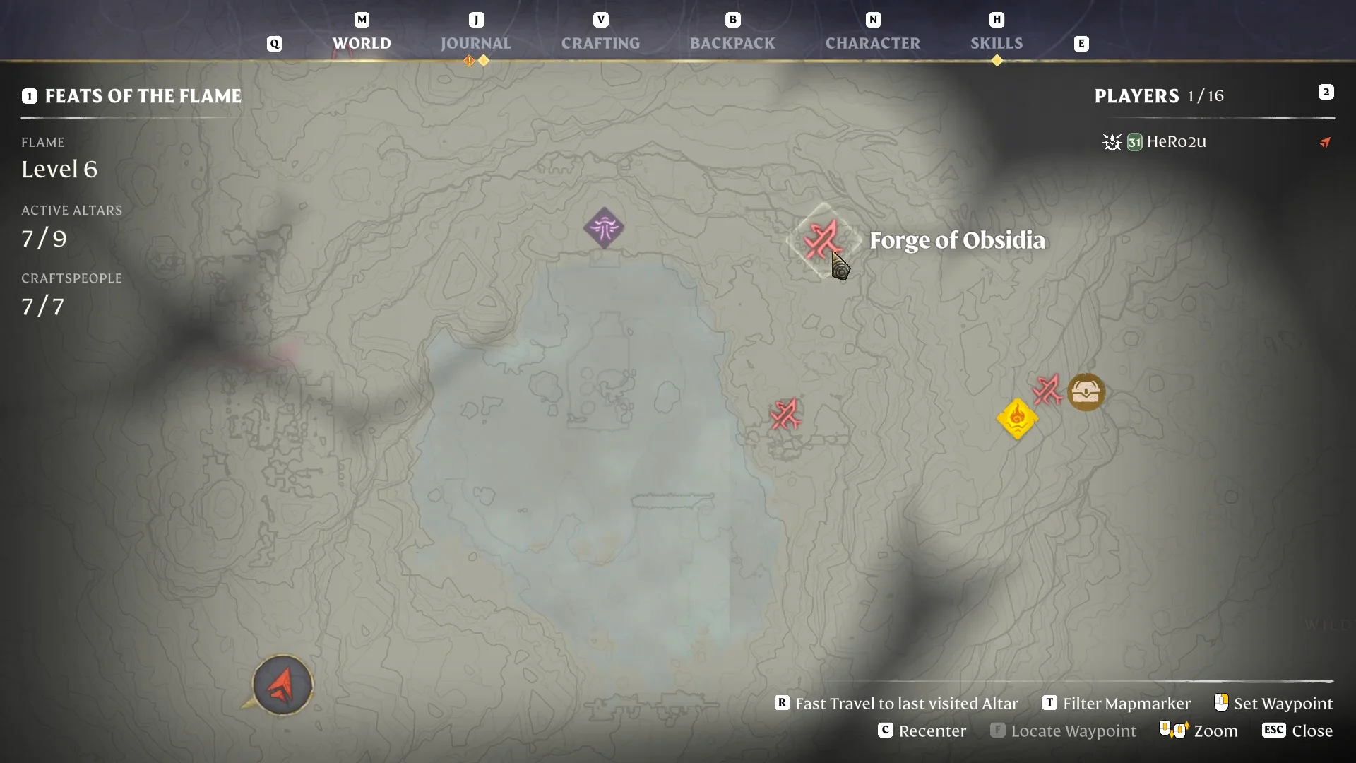 map, Forge of Obsidia marker