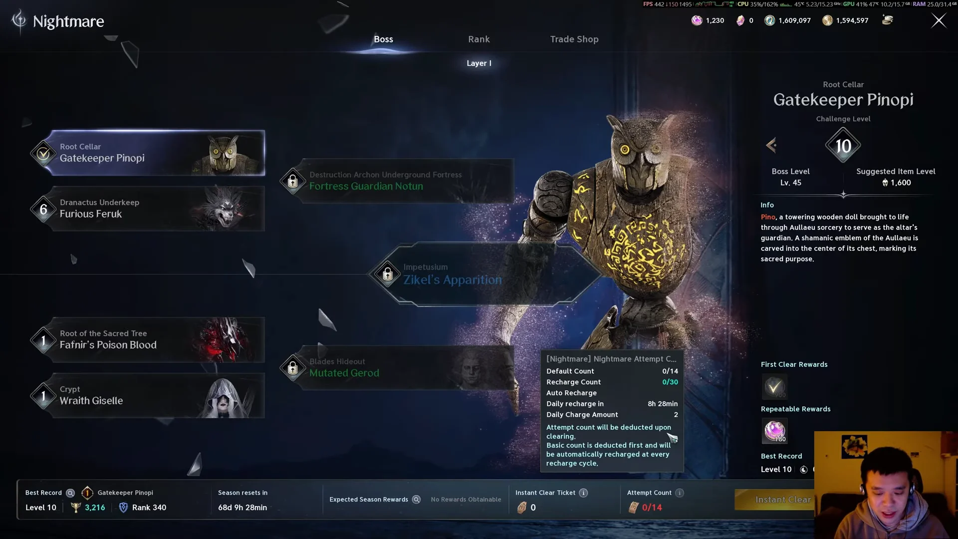 Nightmare Menu Overview