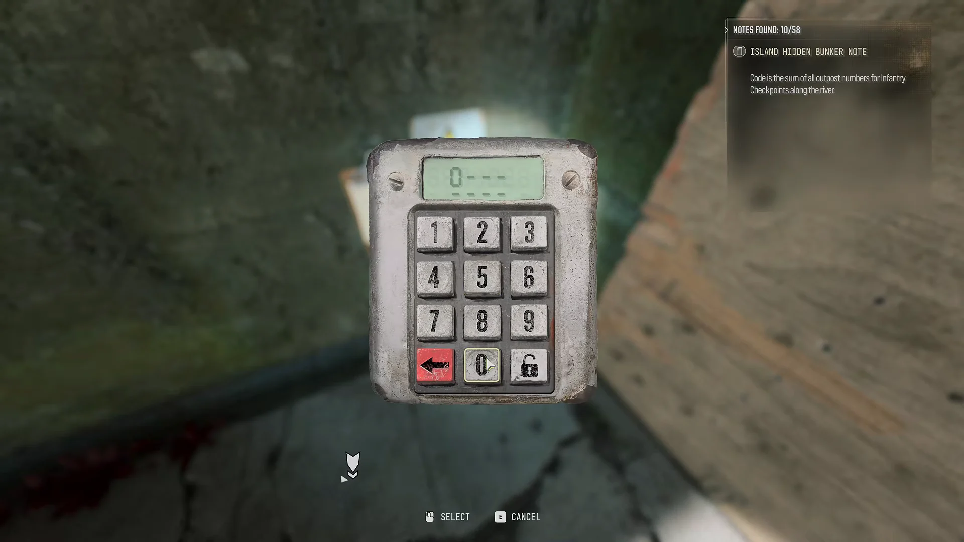 Island Hidden Bunker: Keypad Code 0008, Note 10, Note 11 & Yellow Supply Cache 4