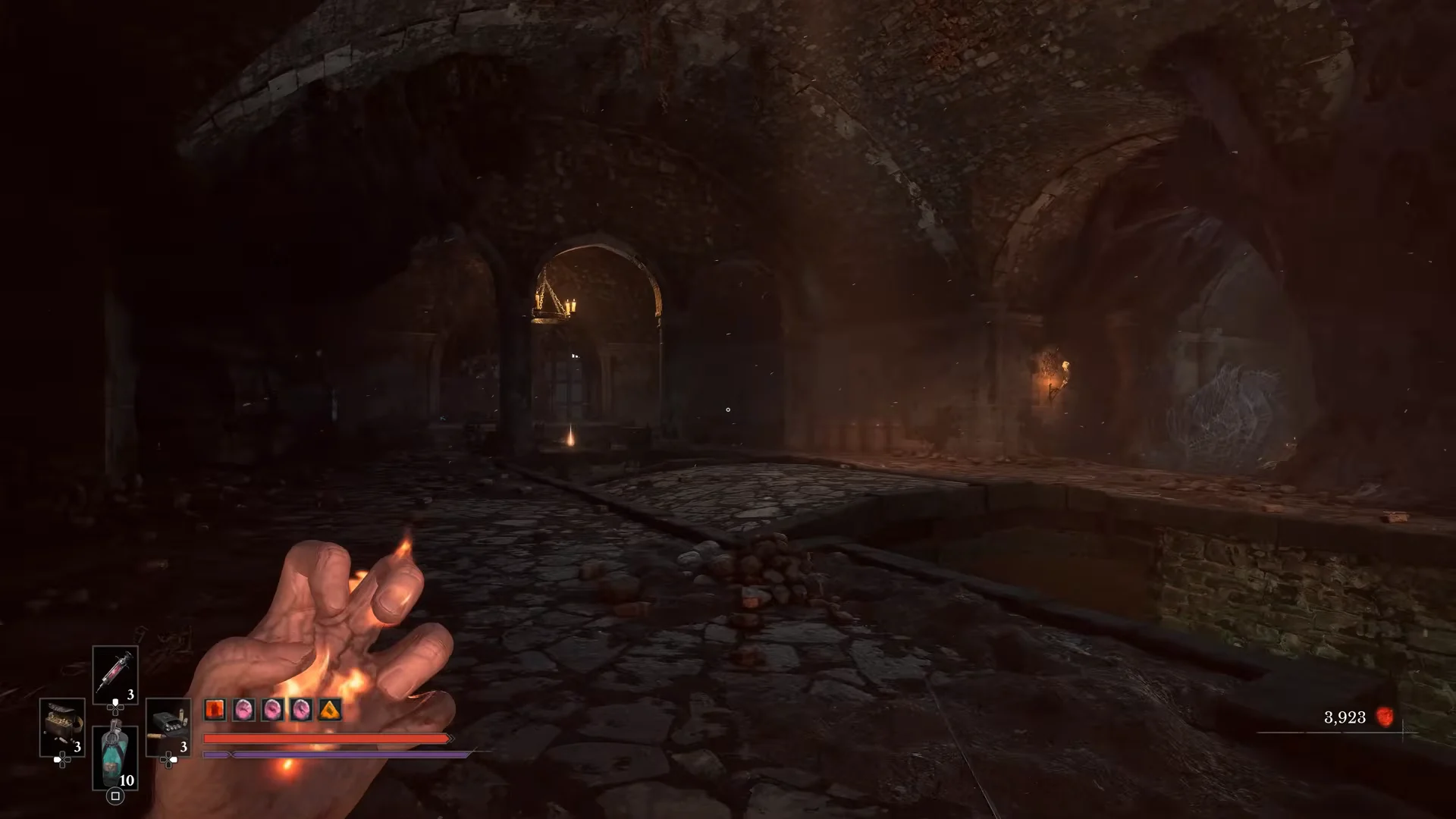 Descending into the lower dungeon
