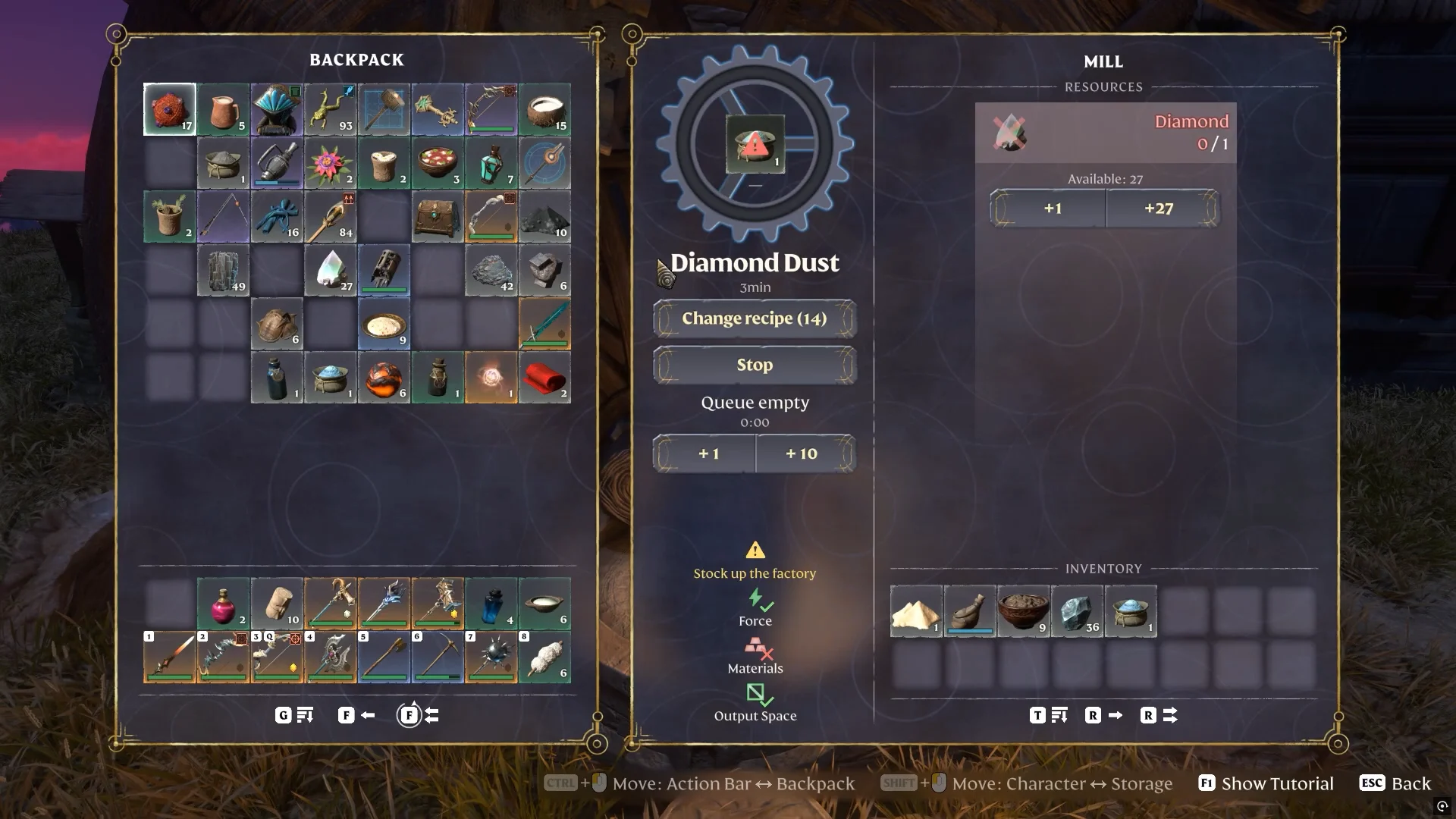 Crafting Diamond Dust in the Mill