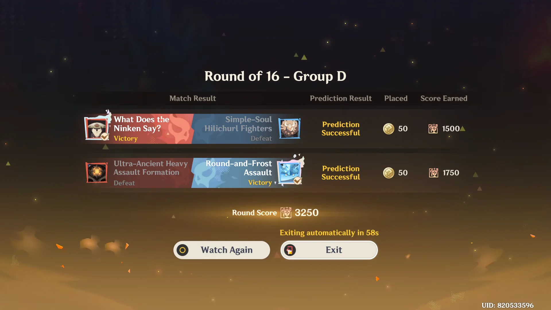 Group D Summary Screen