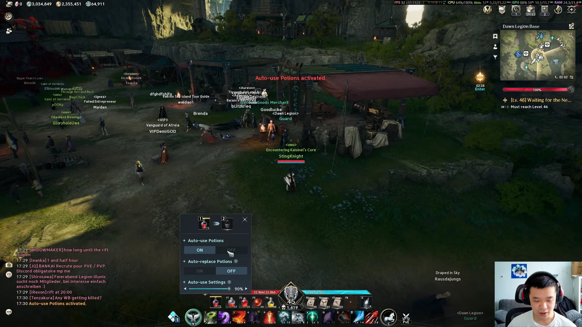 Toggling potion auto-use