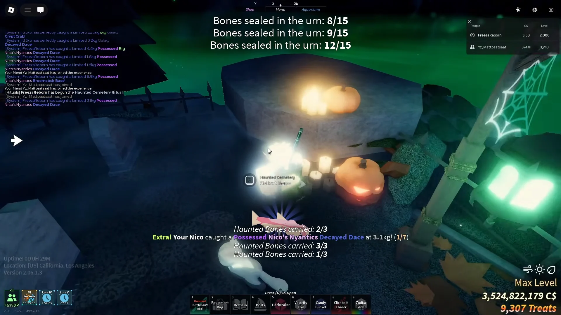 Collecting Haunted Bones in Cemetery