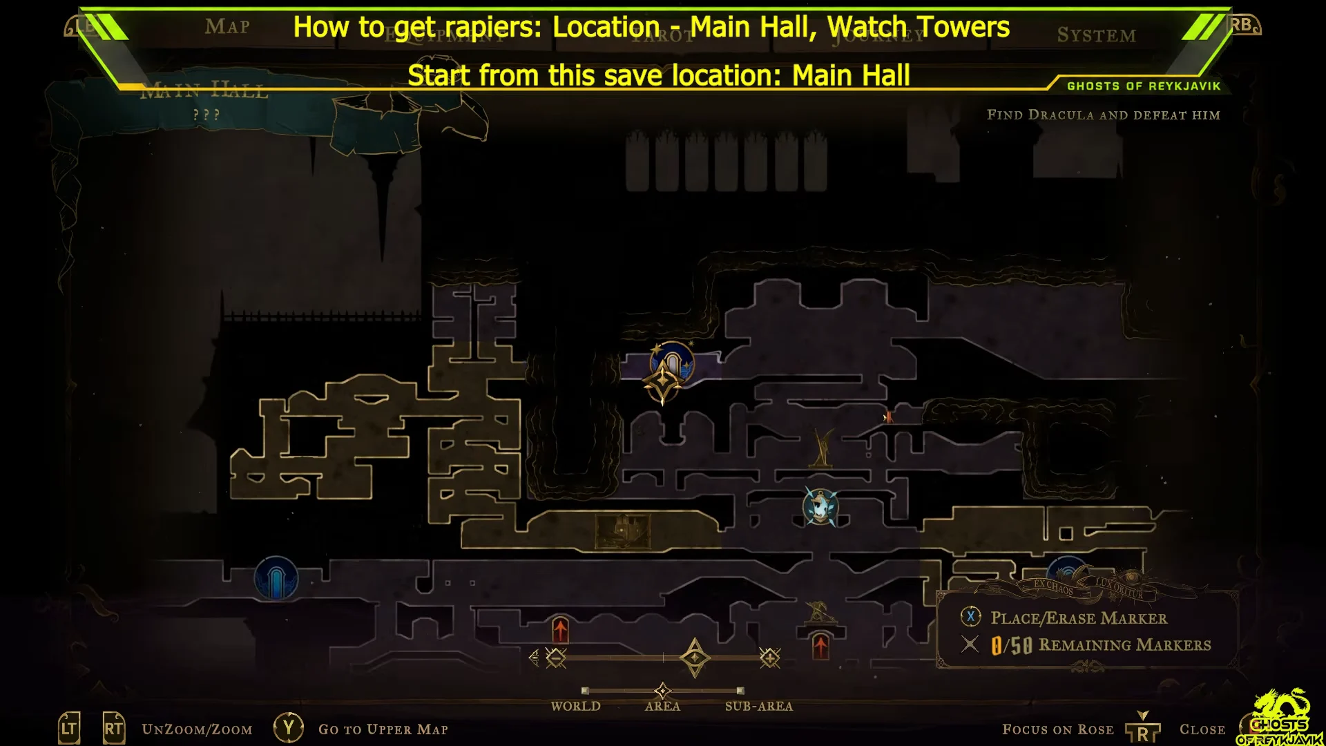 Starting Location and Map Overview