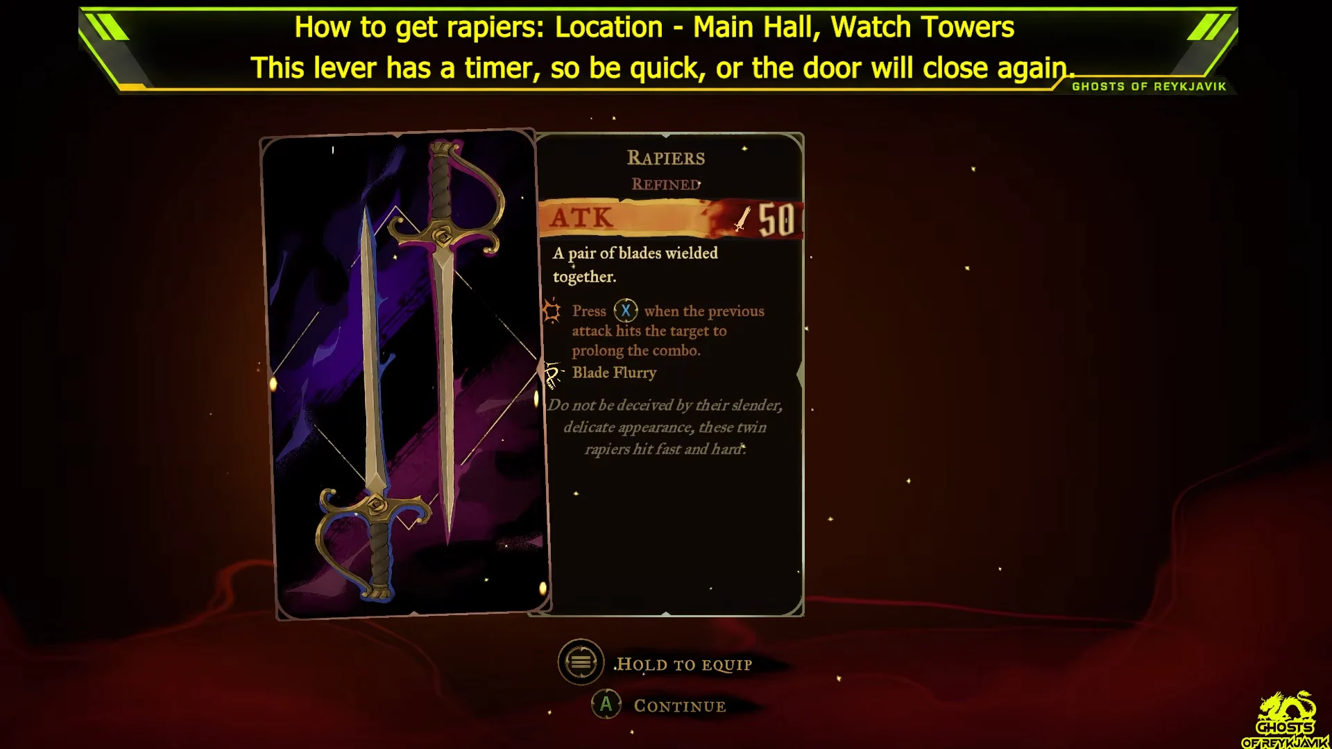 Opening Chest and Obtaining Rapiers