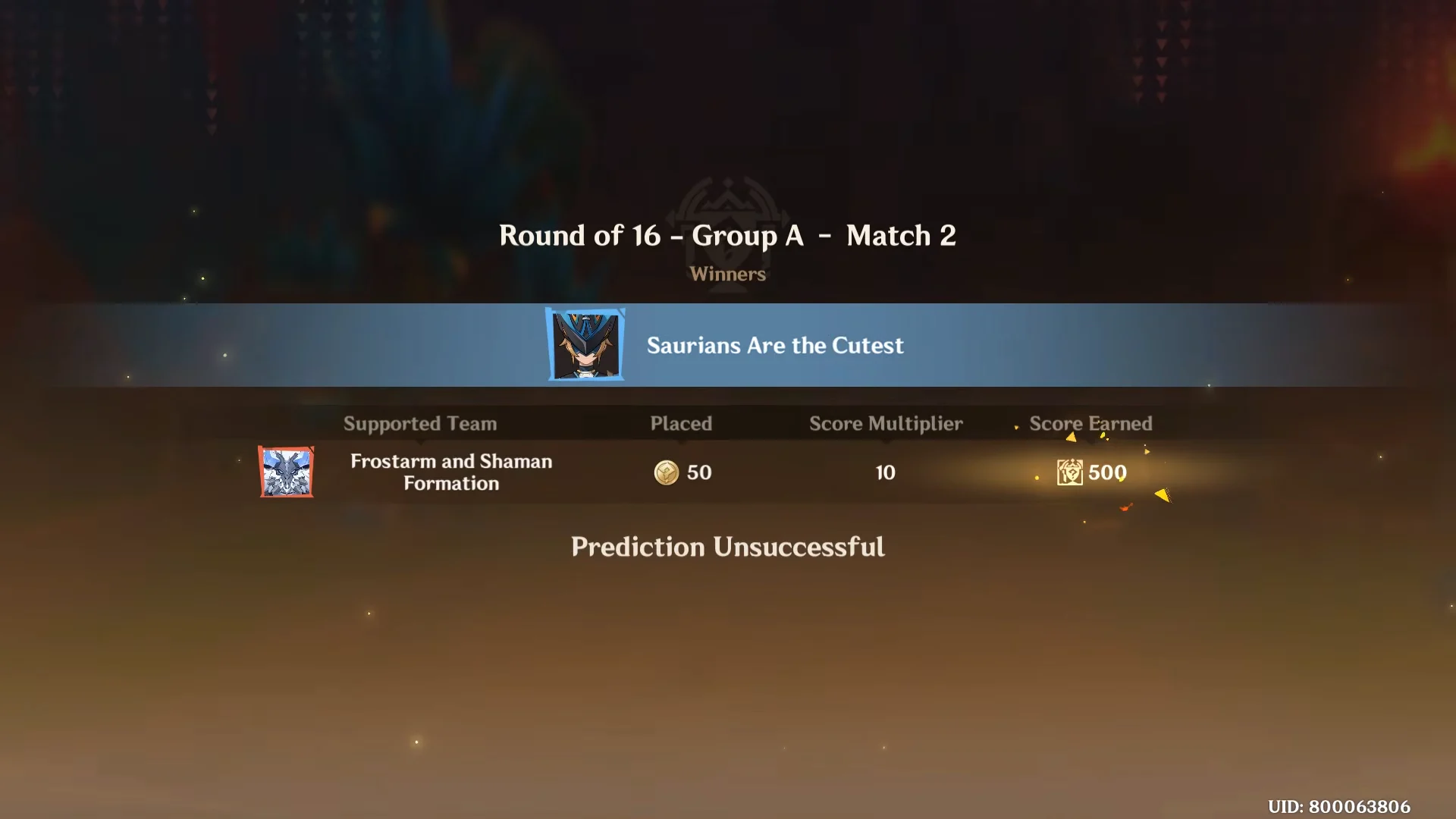 Match 2 Prediction Result
