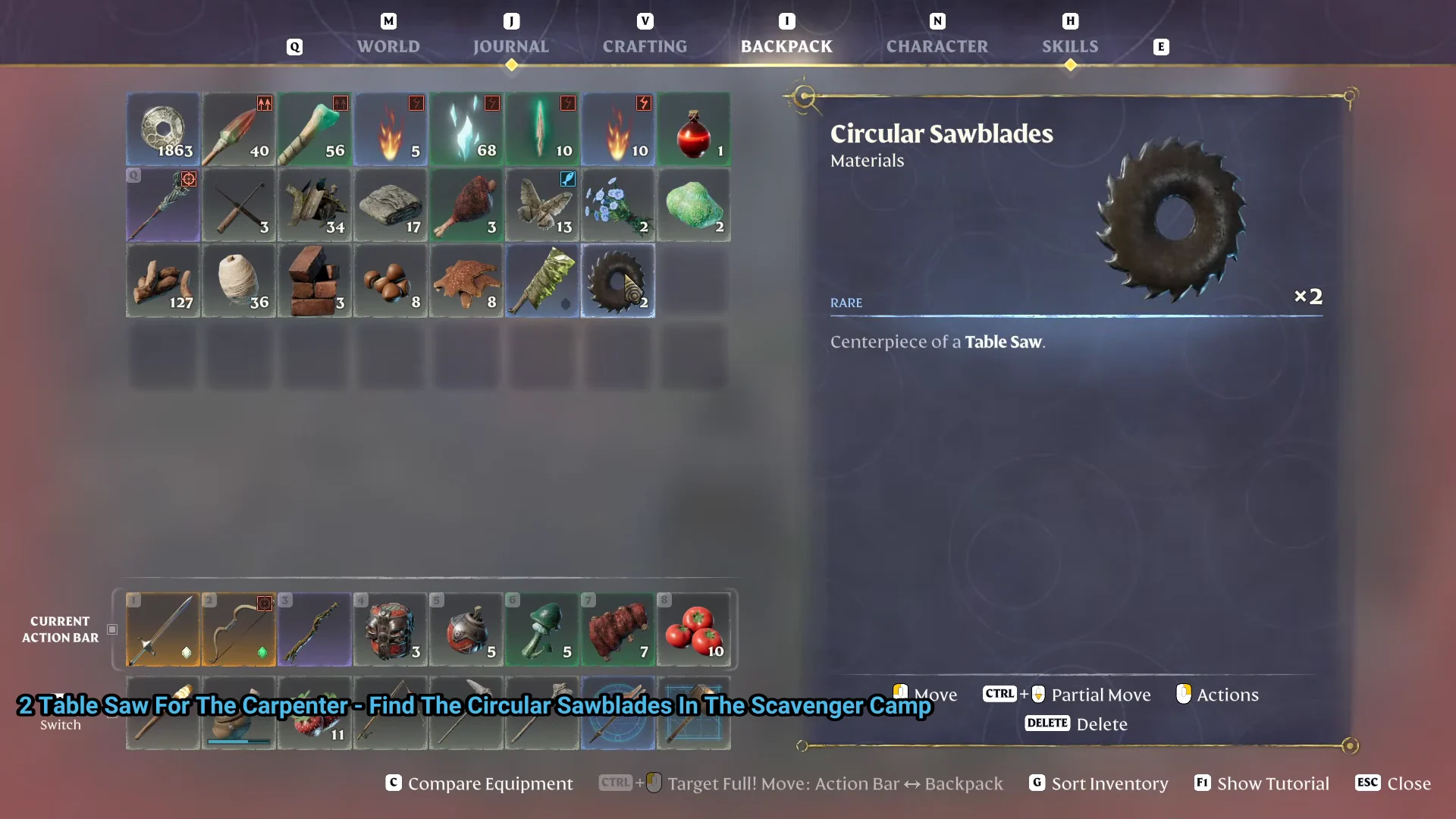 Circular Sawblades in the backpack
