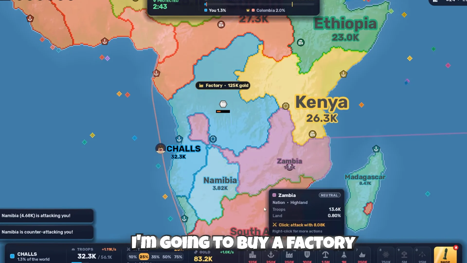 Factory Construction & Resource Generation