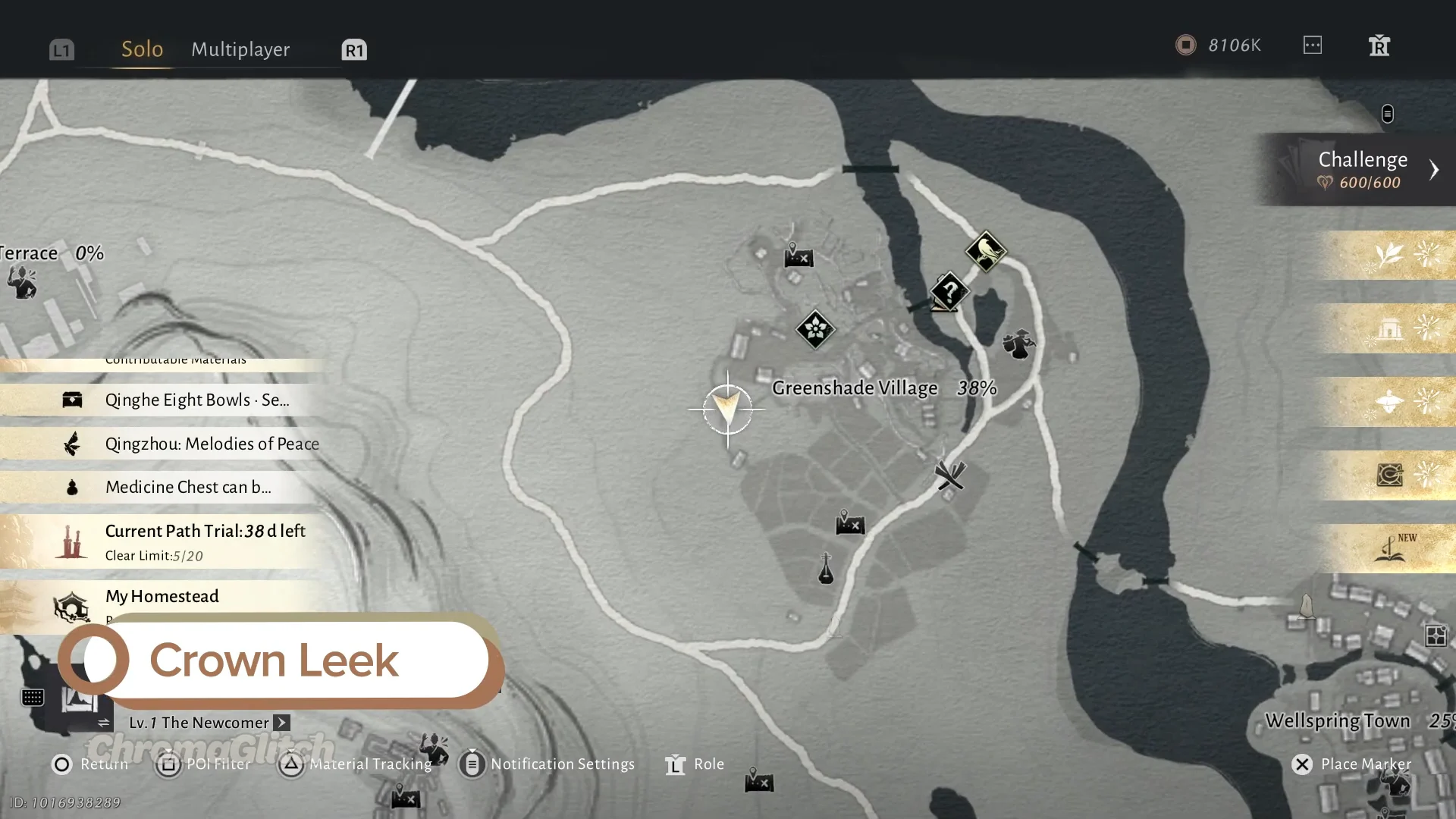 Crown Leek: Menu u0026 Map