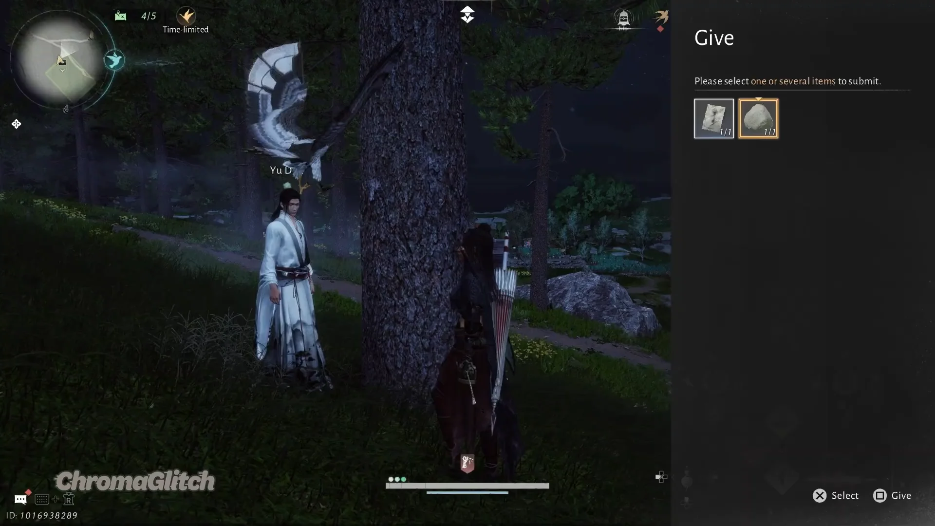 Giving Items to Yu Dun