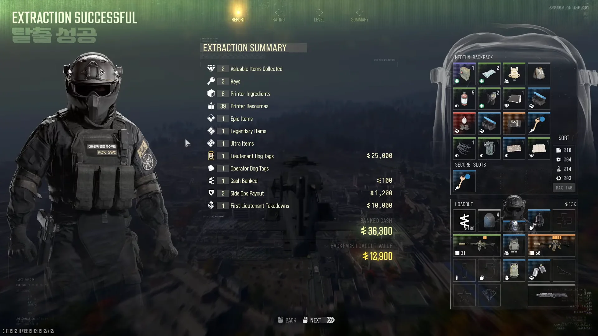 Lieutenant dog tag payout