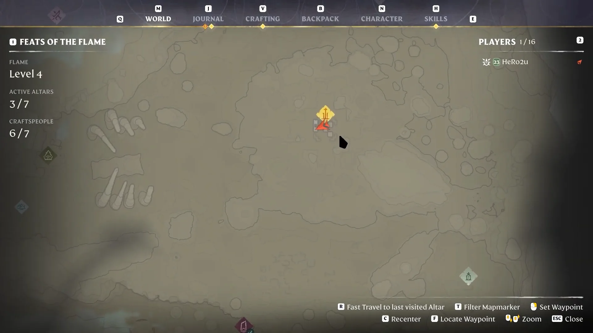 Nomad Highlands fast travel on the map