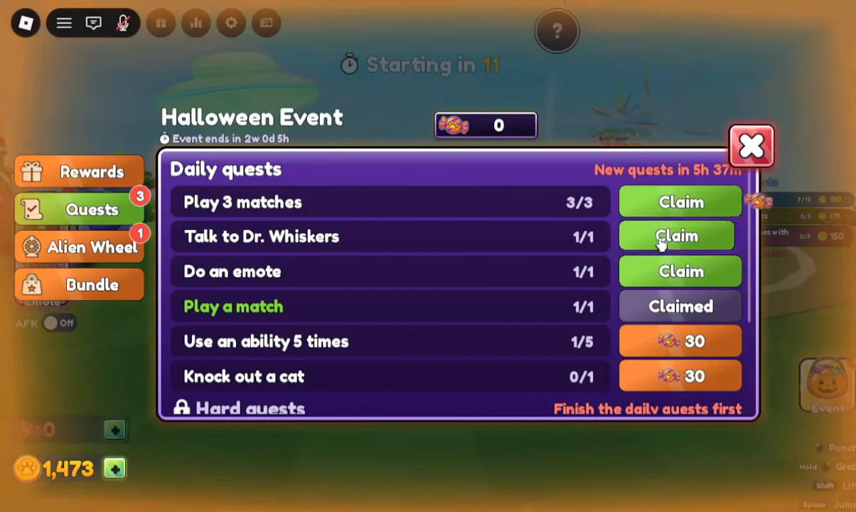 Quests Tab u0026 Claiming Candies