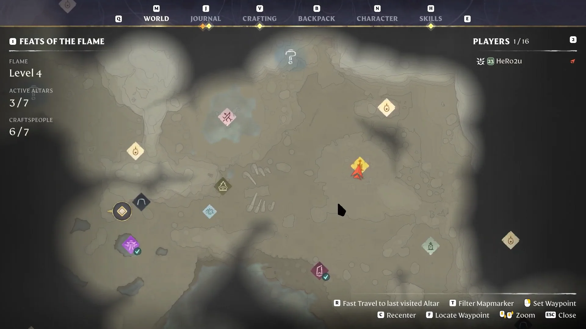 Nomad Highlands fast travel on the map