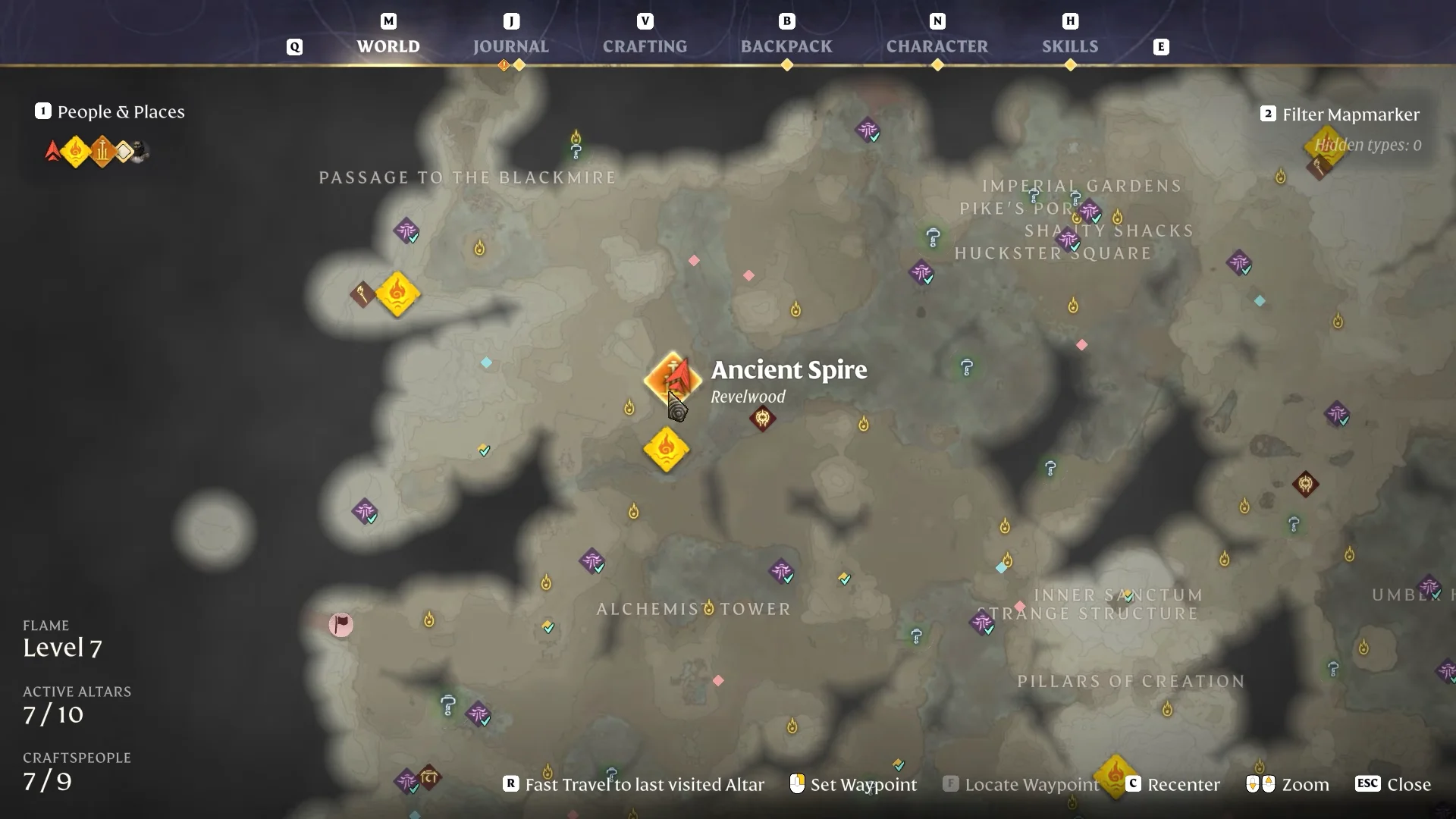 Ancient Spire in the Revelwood on the map