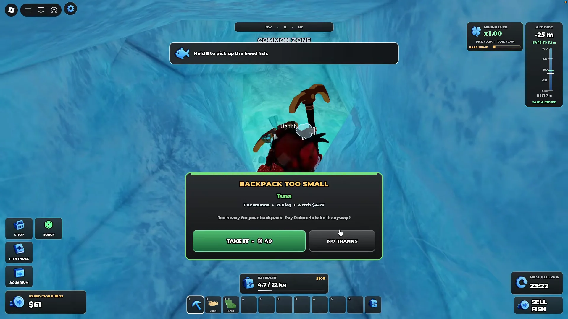 Attempting to Collect Heavy Tuna