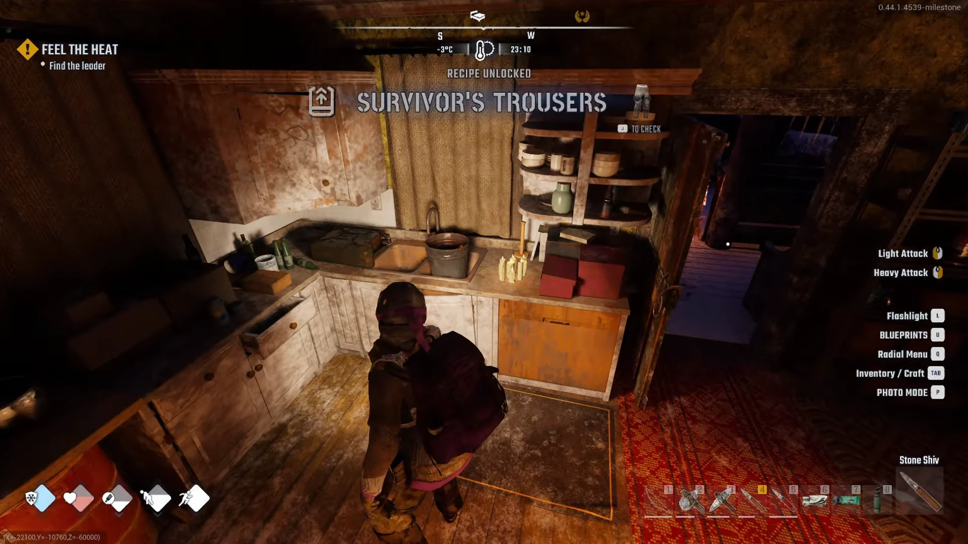 Survivor Trousers recipe in the leader cabin