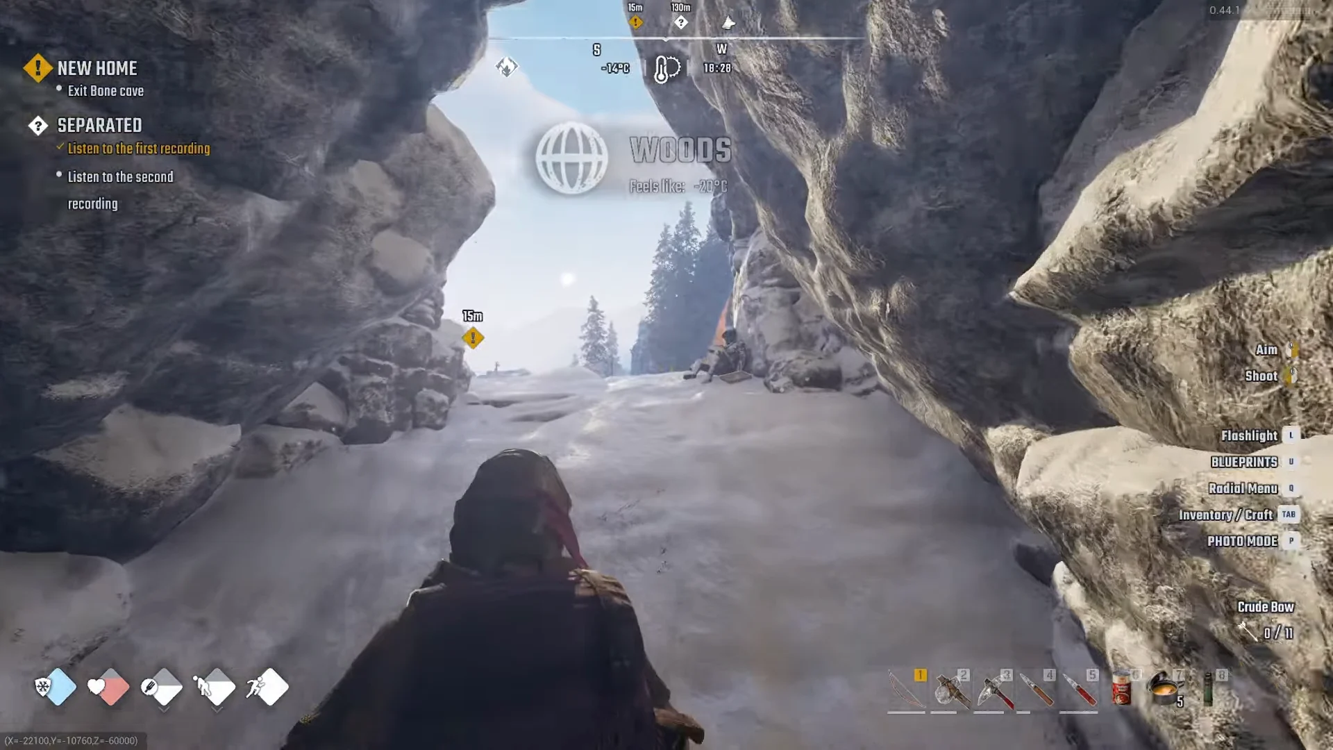 Leaving Bone Cave into the Woods