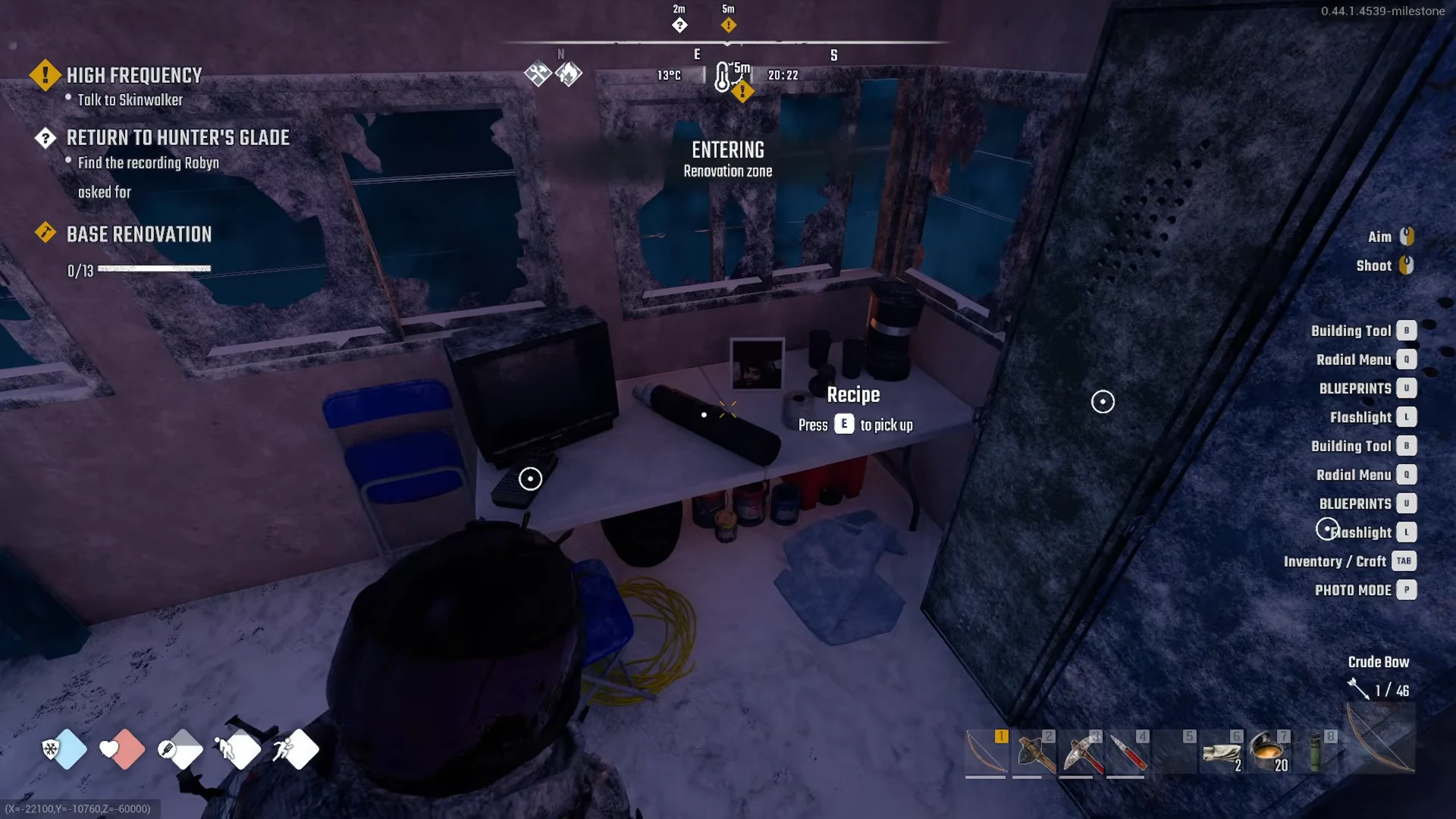 Recipe and Recording on the tower desk