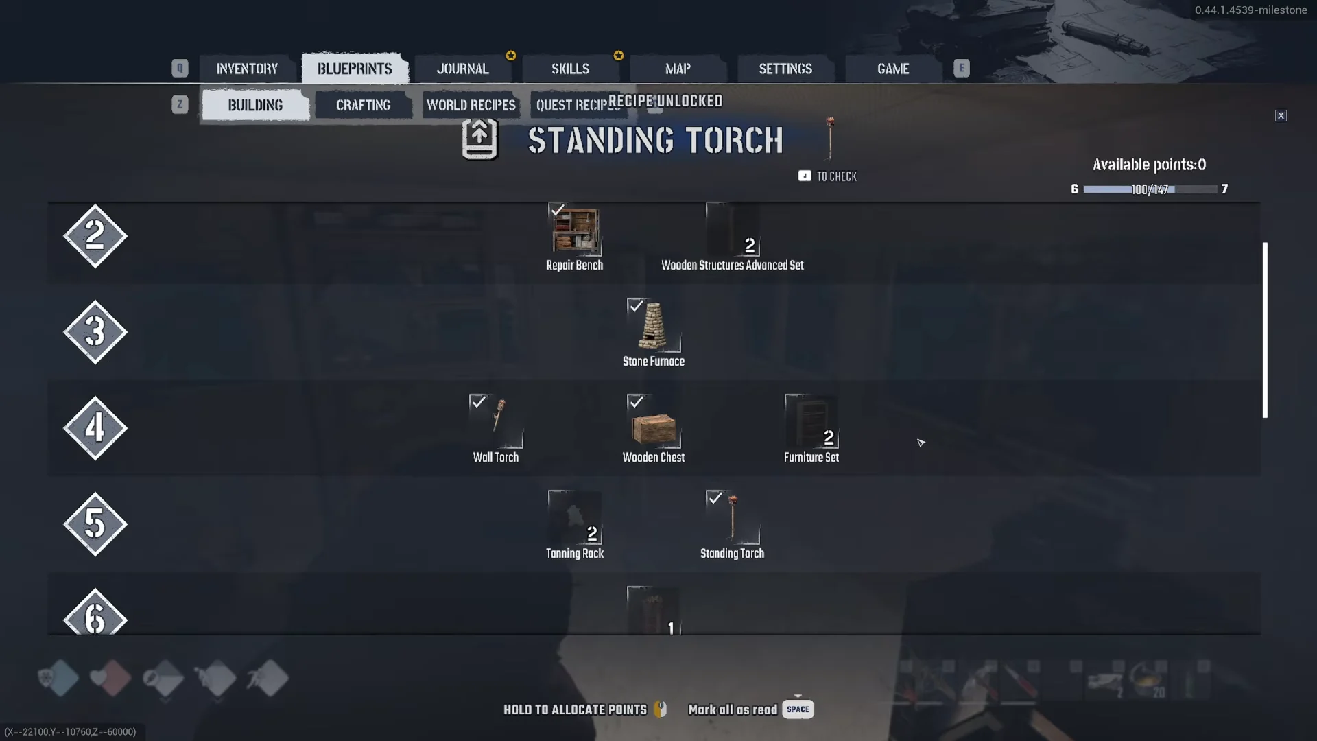 Standing Torch unlocked